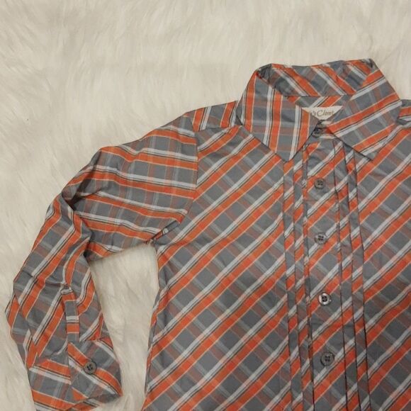 EVIE'S Closet Orange and Gray Button Down Size 3T Boutique Top - Picture 2 of 7